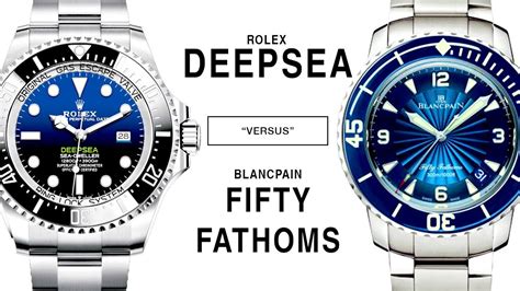 blancpain fifty fathoms vs rolex deepsea|blancpain vs rolex.